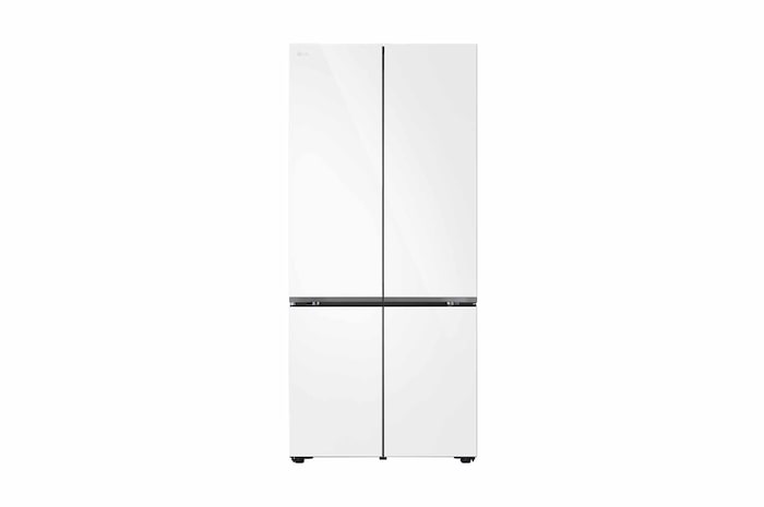 617l French Door Fridge with Auto Ice Maker in White Glass Finish